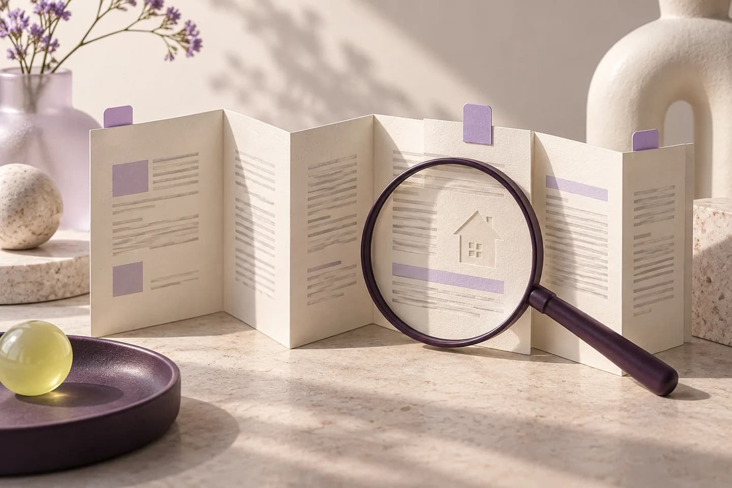 A home-address detail located within a folded company document.